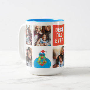 Weihnachts-Keksmonster Vater - FotoCollage Zweifarbige Tasse