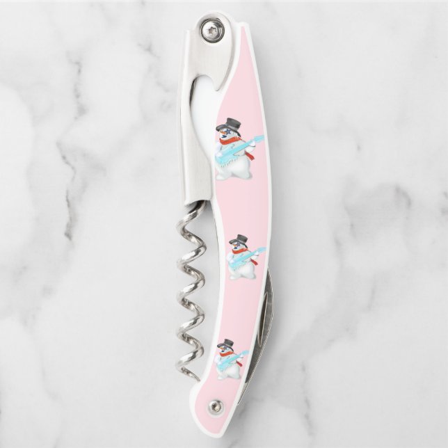 Weihnachts-Kellner-Geschenk Snowman Rock Kellnermesser (Vorderseite)