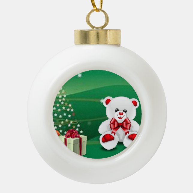 Weihnachts-Keramik Ball Ornament (Vorderseite)