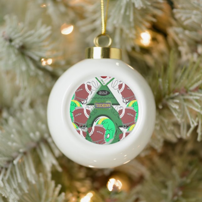 Weihnachts-Keramik Ball Ornament, Fußball Keramik Kugel-Ornament (Baum)