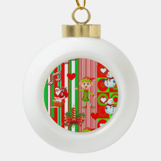 Weihnachts-Keramik Ball Ornament, Schneemann Keramik Kugel-Ornament