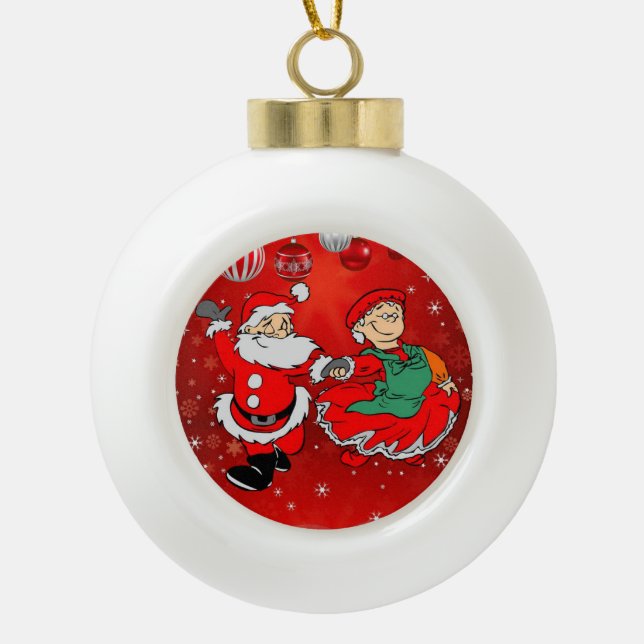Weihnachts-Keramik Ball Ornament, Weihnachten Keramik Kugel-Ornament (Vorderseite)