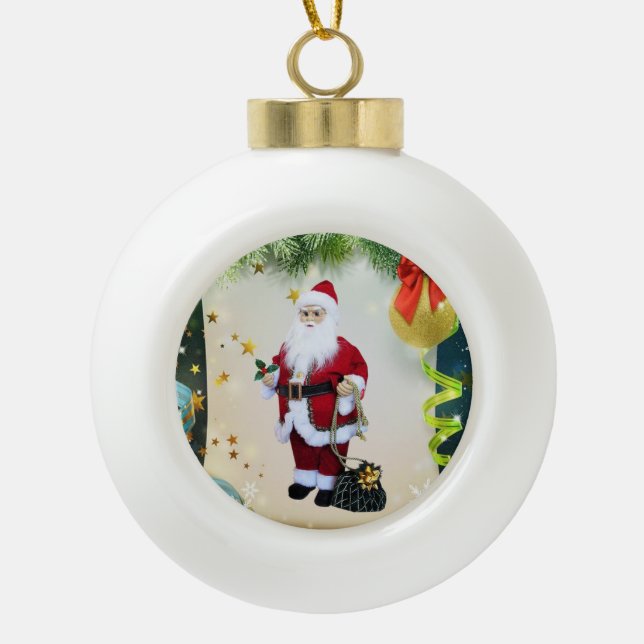 Weihnachts-Keramik Ball Ornament, Weihnachten Keramik Kugel-Ornament (Vorderseite)