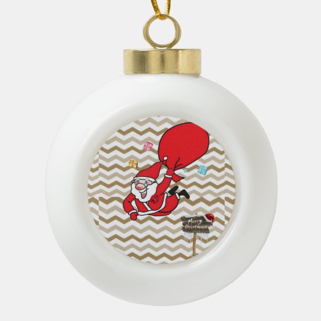 Weihnachts-Keramik Ball Ornament, Weihnachten Keramik Kugel-Ornament (Vorderseite)