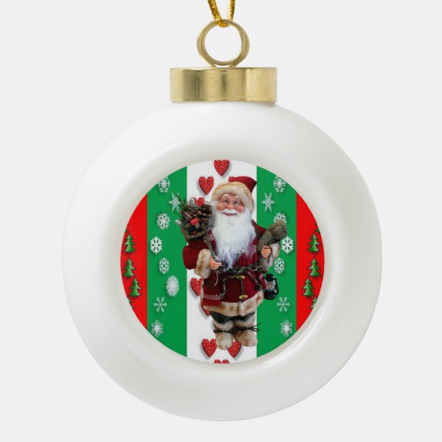 Weihnachts-Keramik Ball Ornament, Weihnachten Keramik Kugel-Ornament (Vorderseite)