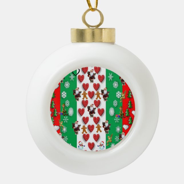 Weihnachts-Keramik Ball Ornament, Weihnachten Keramik Kugel-Ornament (Vorderseite)