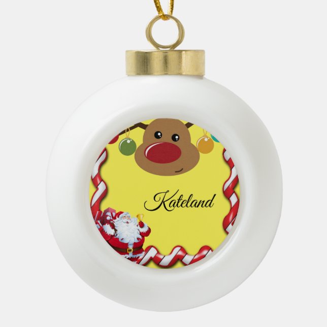 Weihnachts-Keramik Ball Ornament, Weihnachten Keramik Kugel-Ornament (Vorderseite)
