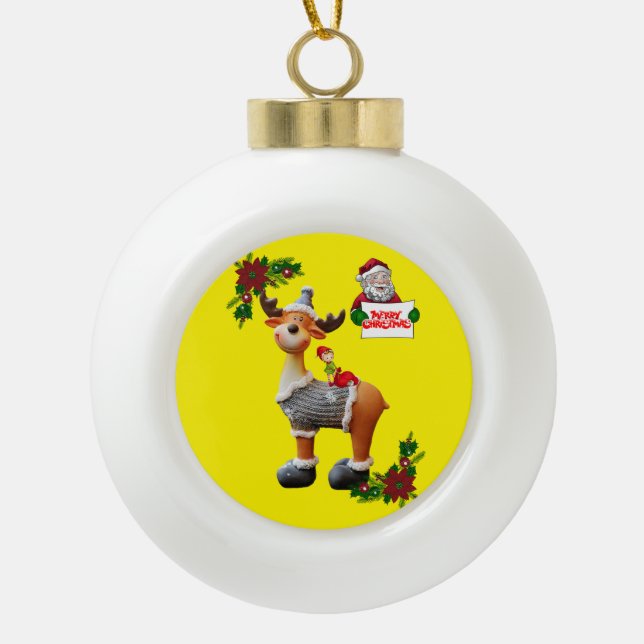 Weihnachts-Keramik Ball Ornament, Weihnachten Keramik Kugel-Ornament (Vorderseite)