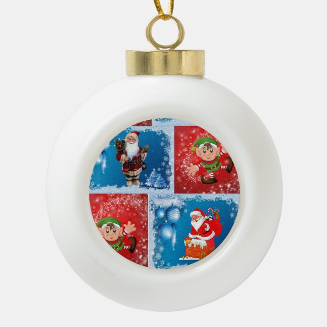 Weihnachts-Keramik Ball Ornament, Weihnachten Keramik Kugel-Ornament (Vorderseite)