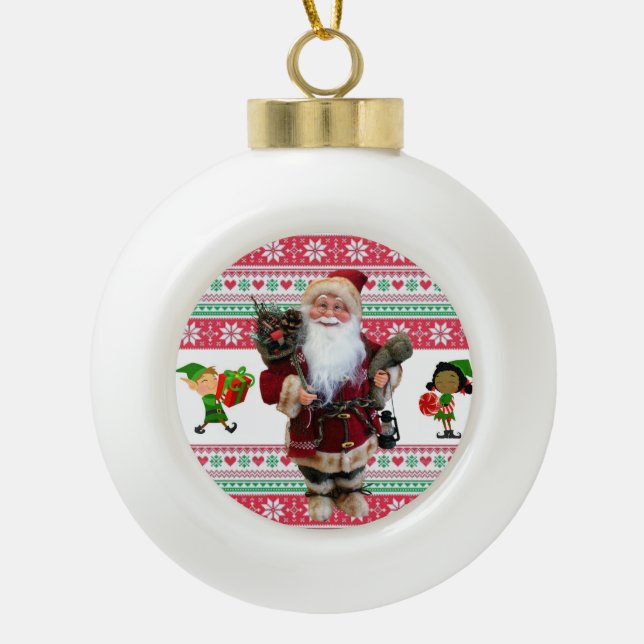 Weihnachts-Keramik Ball Ornament, Weihnachten Keramik Kugel-Ornament (Vorderseite)
