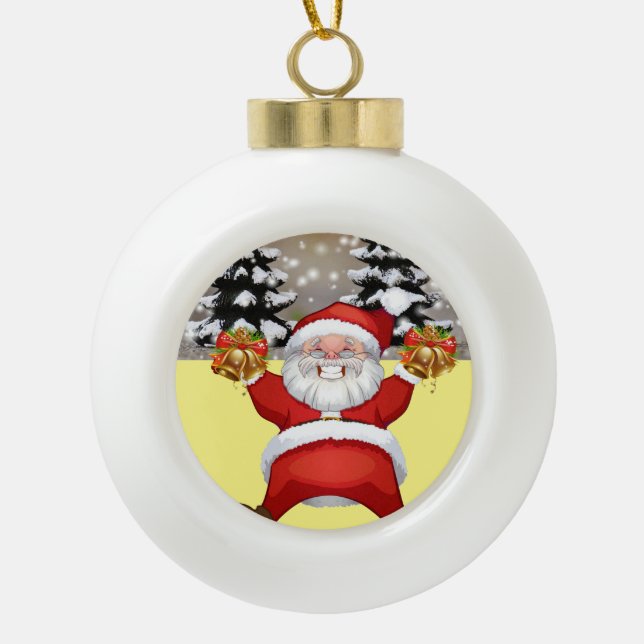 Weihnachts-Keramik Ball Ornament, Weihnachten Vint Keramik Kugel-Ornament (Vorderseite)