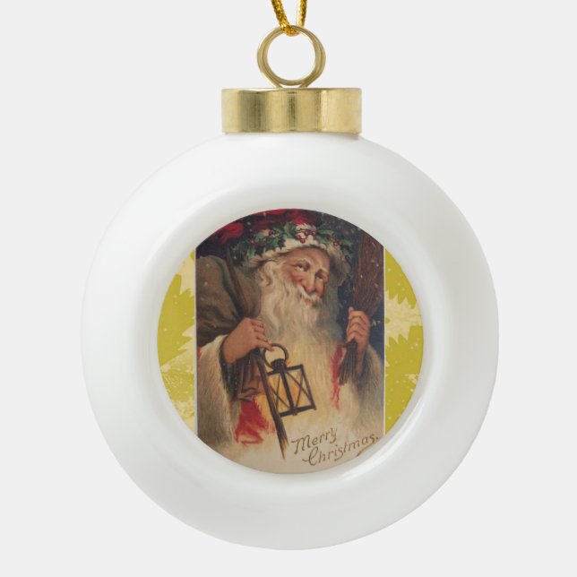 Weihnachts-Keramik Ball Ornament, Weihnachten Vint Keramik Kugel-Ornament (Vorderseite)