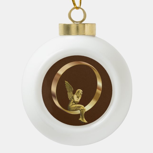 Weihnachts-Keramik Ball Ornament, Weihnachtsgel Keramik Kugel-Ornament (Vorderseite)