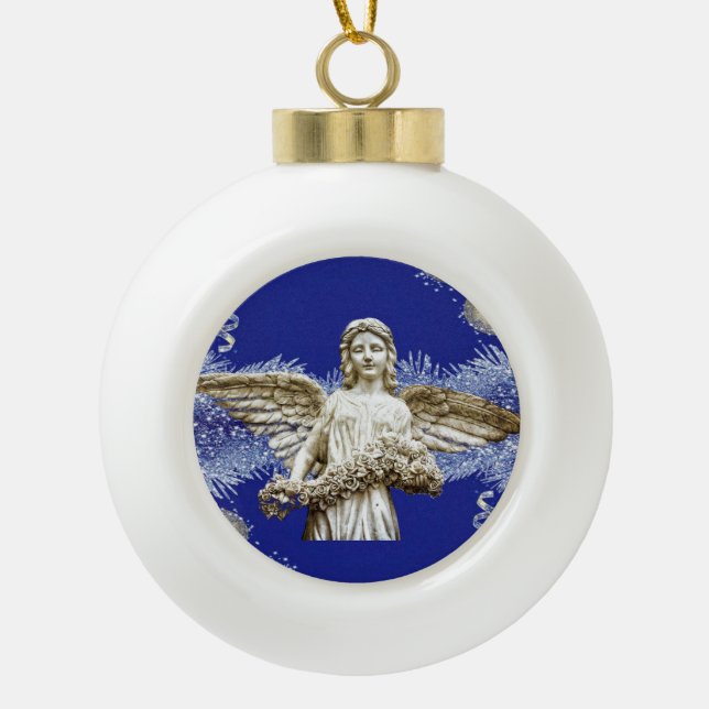 Weihnachts-Keramik Ball Ornament, Weihnachtsgel Keramik Kugel-Ornament (Vorderseite)