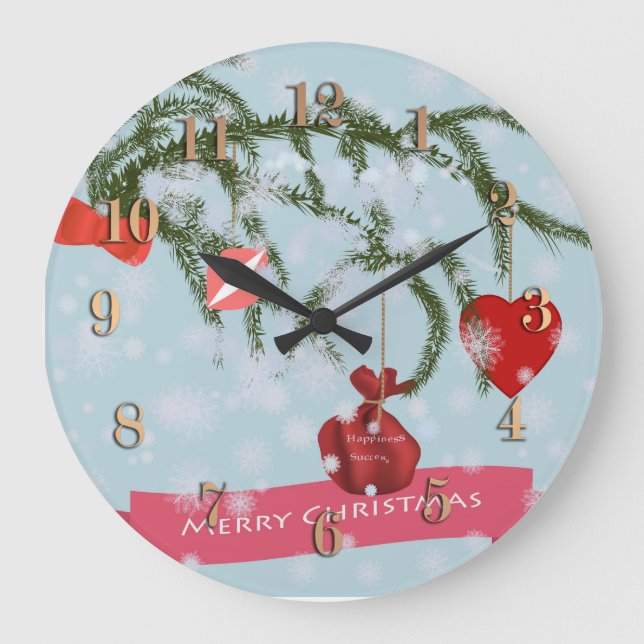 Weihnachts-Keramik Große Wanduhr (Vorderseite)