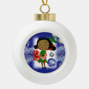 Weihnachts-Keramik-Kugelschmuck, Elf Keramik Kugel-Ornament