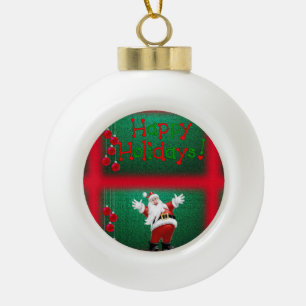 Weihnachts-Keramik-Kugelschmuck, Frohe Feiertage Keramik Kugel-Ornament