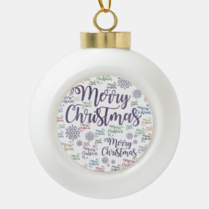 Weihnachts-Keramik-Kugelschmuck, Frohe Weihnachten Keramik Kugel-Ornament