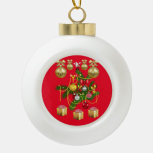 Weihnachts-Keramik-Kugelschmuck, Goldene Kugeln Keramik Kugel-Ornament