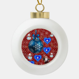 Weihnachts-Keramik-Kugelschmuck, Schneemann Keramik Kugel-Ornament
