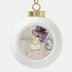 Weihnachts-Keramik-Kugelschmuck, Schneemann Keramik Kugel-Ornament