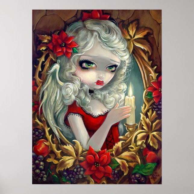 Weihnachts-Kerzengel-Fee Kunst drucken Poster (Vorne)