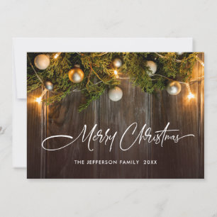 Weihnachts-Kiefernzapfen Rustikale Grüße Boho Feiertagskarte