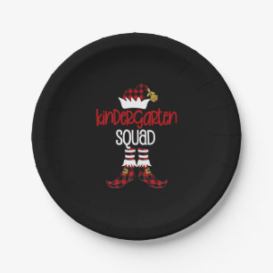 Weihnachts-Kindergarten Squad Elf Lehrerin Student Pappteller