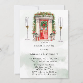 Weihnachts-Kirchentür Winter Brunch & Bubbly Einladung