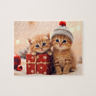 Weihnachts-Kitten Duo Jigsaw Puzzle