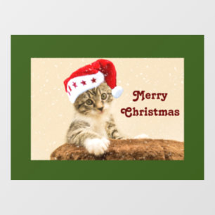 Weihnachts-Kitten-Fensterklammer Fensteraufkleber