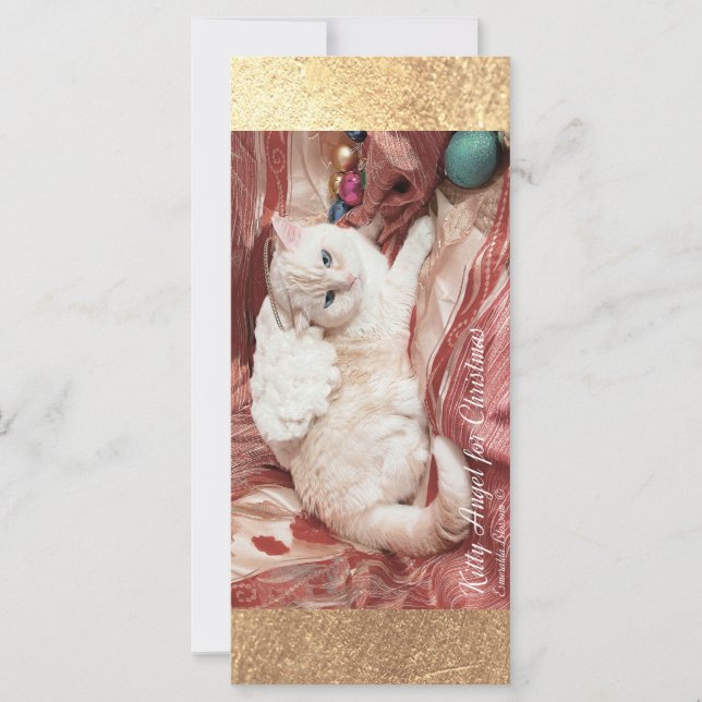 Weihnachts-Kitty Engel Karte (Vorderseite)