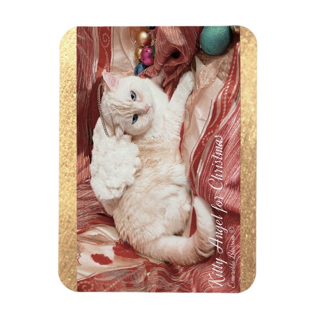 Weihnachts-Kitty Engel Magnet (Vertikal)