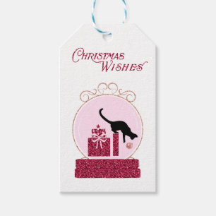 Weihnachts Kitty Pink Snow Globe Urlaub Geschenkanhänger