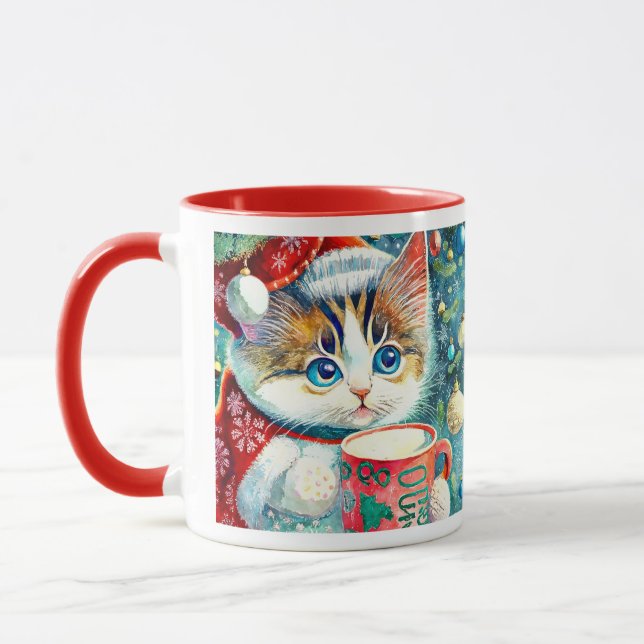 Weihnachts-Kitty-Tasse Tasse (Links)