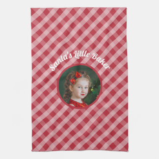 Weihnachts-Kleine-Bäcker-Kids-Gingham-Weihnachtsfe Geschirrtuch