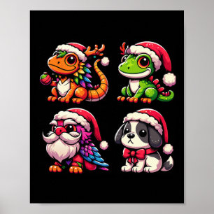 Weihnachts kleine Helfer Süße Tier Weihnachtskolle Poster
