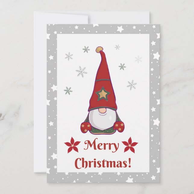 Weihnachts kleine Helfer - Weihnachts-Gnomes-Editi Dankeskarte (Vorderseite)