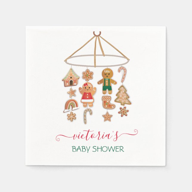 Weihnachts Kleines Cookie Moblie Baby Dusche Serviette (Vorderseite)