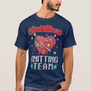 Weihnachts-Knitterteam Funny Heart Yarn Crochet T-Shirt