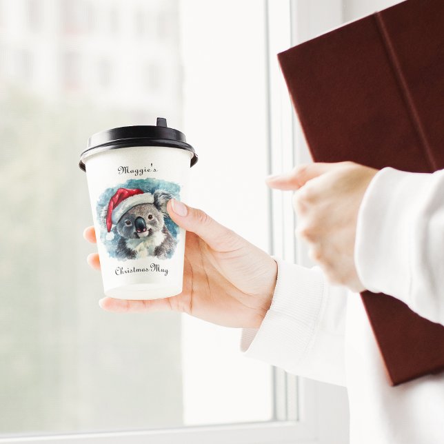 Weihnachts-Koala, anpassbar Pappbecher (Von Creator hochgeladen)