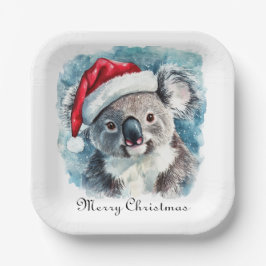 Weihnachts-Koala, anpassbar Pappteller
