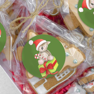 Weihnachts-Koala-Bärenaufkleber Runder Aufkleber