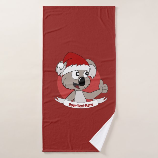 Weihnachts-Koala-Cartoon Badehandtuch (Badehandtuch)