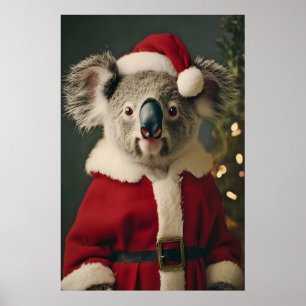 Weihnachts-Koala-Kunst, Festliches Tier, Feiertag Poster