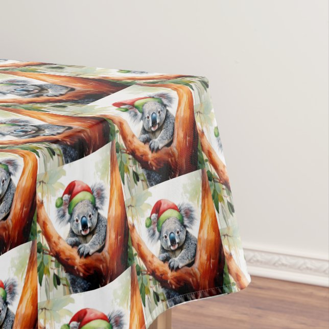 Weihnachts-Koala-Weihnachtsmannmütze in Gumtree Tischdecke (Beispiel)
