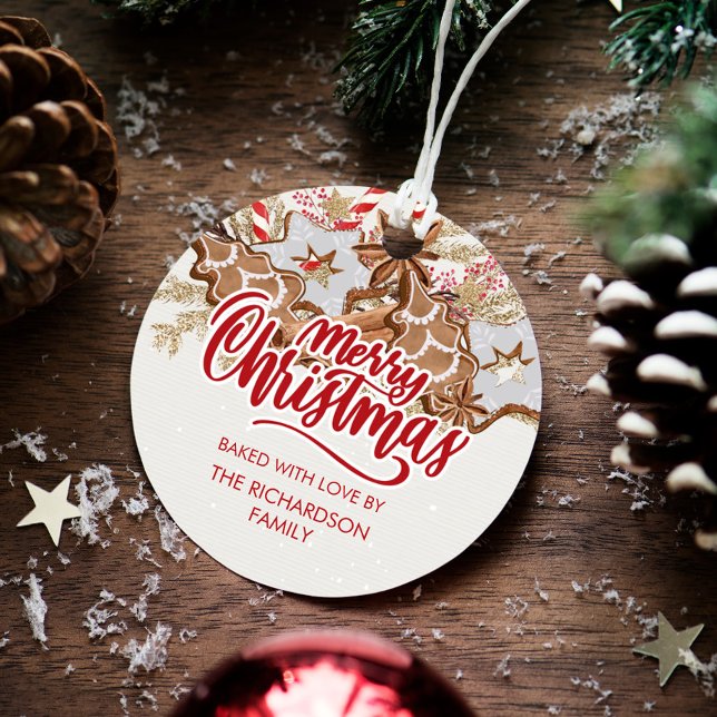 Weihnachts-Kochgeschenk gebacken mit Liebe Urlaub Geschenkanhänger (Von Creator hochgeladen)