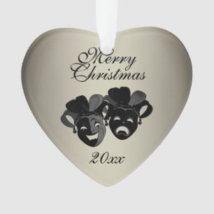 Weihnachts-Komödien- und Tragödientheater-Masken J Ornament