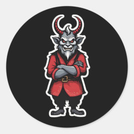 Weihnachts-Krampuswaffen überquert Runder Aufkleber