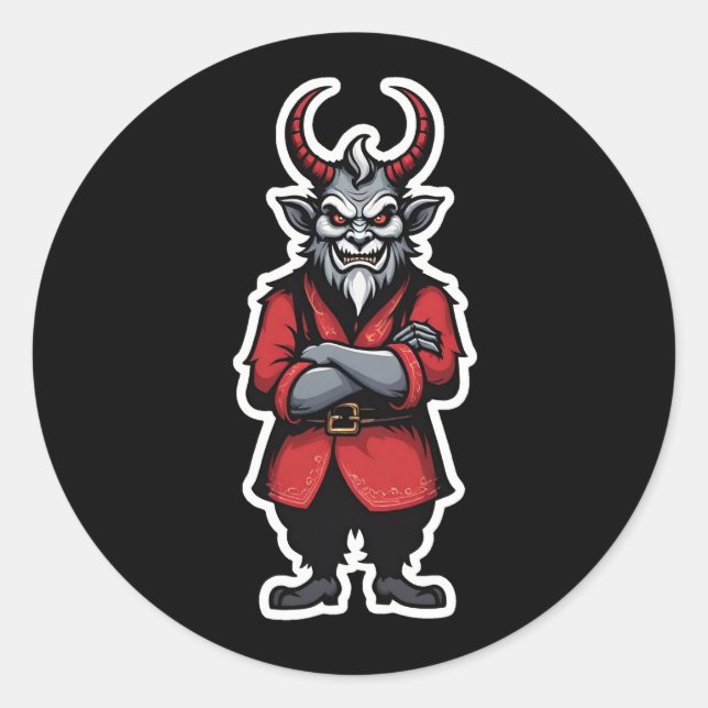 Weihnachts-Krampuswaffen überquert Runder Aufkleber (Vorderseite)